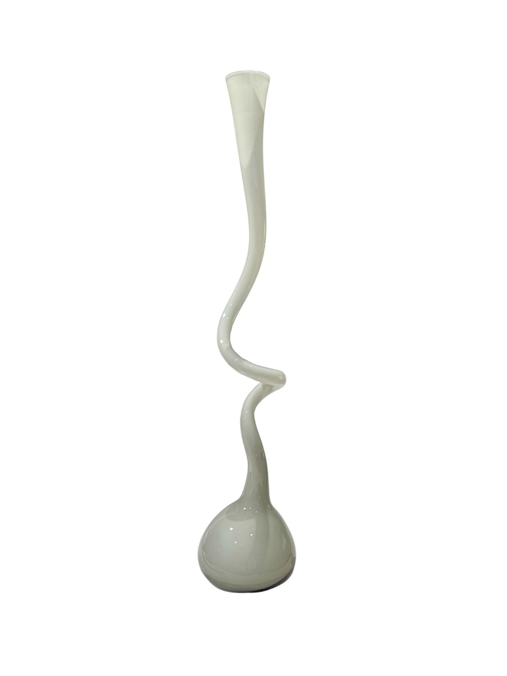 Normann Copenhagen Grey Twisted Glass Swing Spiral Large Vase - 19.75" Tall - Picture 5 of 8